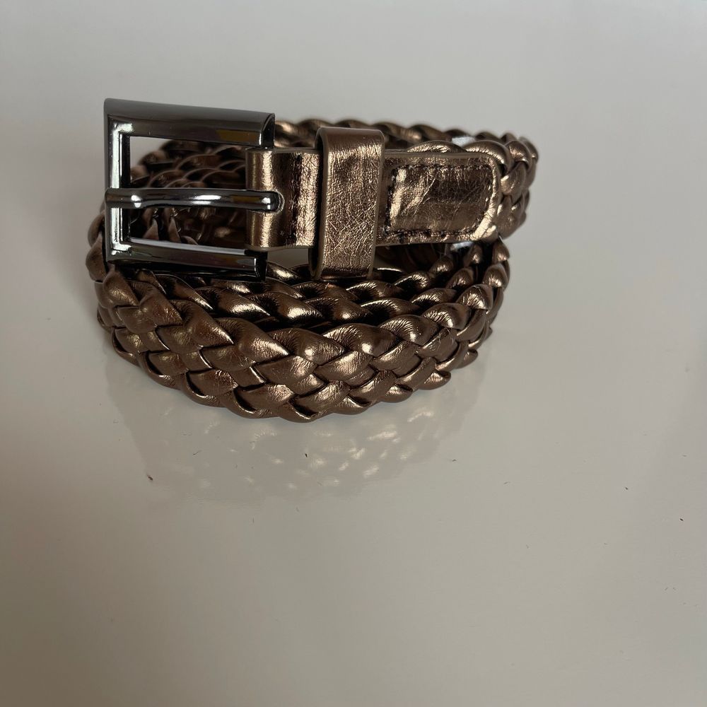 Leather Braided Soft Women Metallic Belt